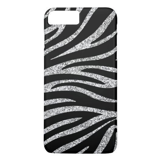 Zwarte Zebra's afdrukken Zilveren glitter Sparkles Case-Mate iPhone Case (Achterkant)