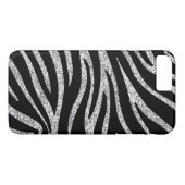 Zwarte Zebra's afdrukken Zilveren glitter Sparkles Case-Mate iPhone Case (Achterkant (Horizontaal))