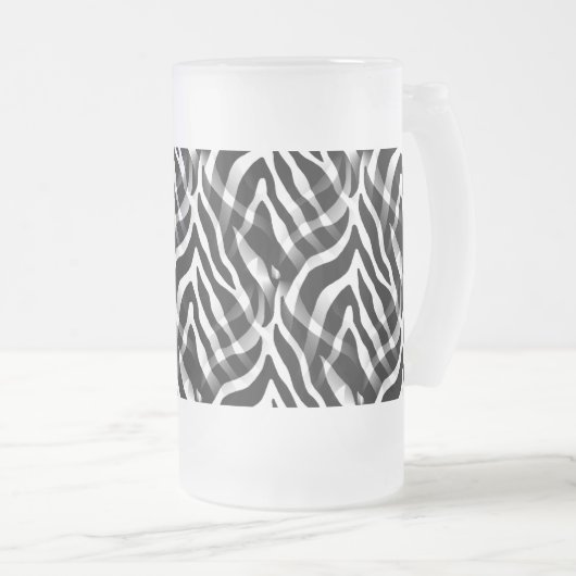 Zwarte Zebra's en witte Zebra's afdrukken Matglas Bierpul (Voorkant rechts)