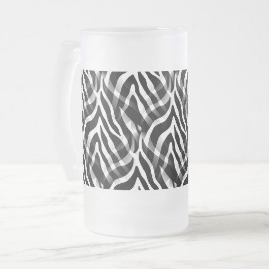 Zwarte Zebra's en witte Zebra's afdrukken Matglas Bierpul (Voorkant links)