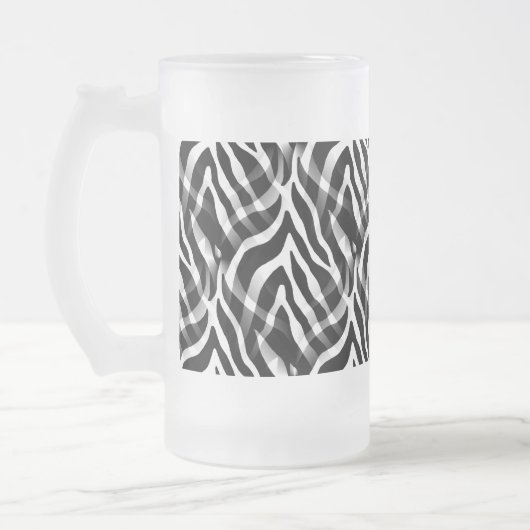 Zwarte Zebra's en witte Zebra's afdrukken Matglas Bierpul (Links)