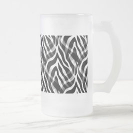 Zwarte Zebra's en witte Zebra's afdrukken Matglas Bierpul