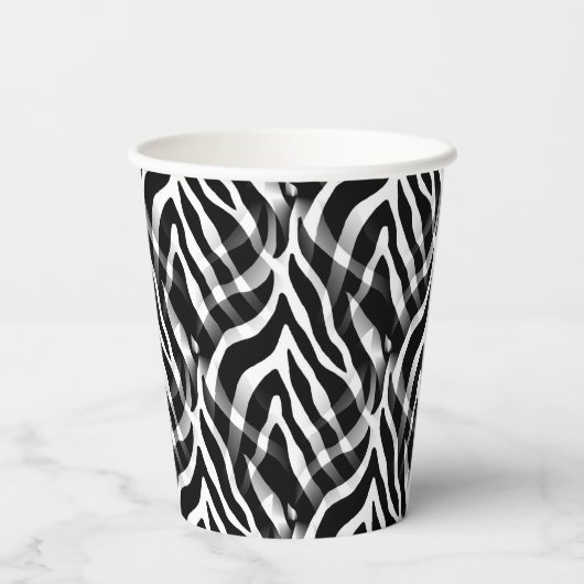 Zwarte Zebra's en witte Zebra's afdrukken Papieren Bekers (Achterkant)