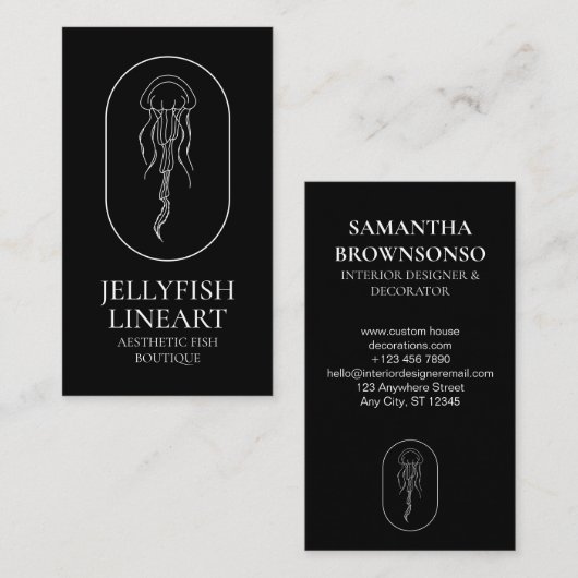 Zwarte Zee Ocean Nautical Jellyfish Visitekaartje (Voorkant / Achterkant)