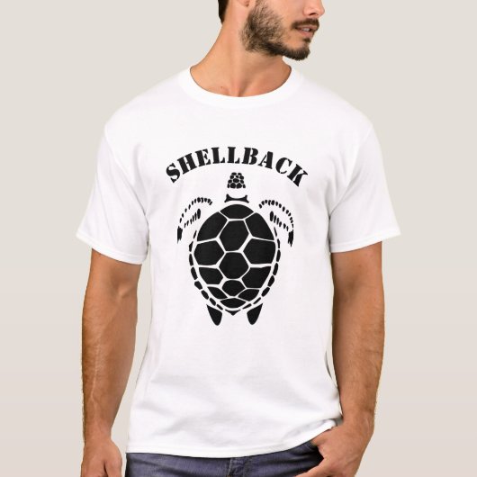 Zwarte Zee Tortoise Shellback T-shirt (Voorkant)