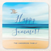 Zwarte zee tropische zomer kartonnen onderzetters (Voorkant)