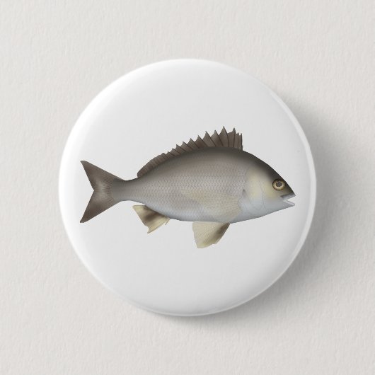 Zwarte Zeebrasem Ronde Button 5,7 Cm (Voorkant)