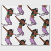 zwarte zeemeermin cadeaupapier (Vlak)