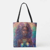 Zwarte Zeemeermin Canvas tas (Achterkant)