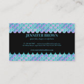 Zwarte zeemeermin hologram staart visitekaartje (Achterkant)