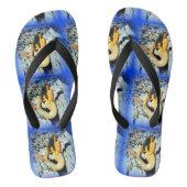 zwarte zeemeermin is blauw teenslippers (Voetbed)