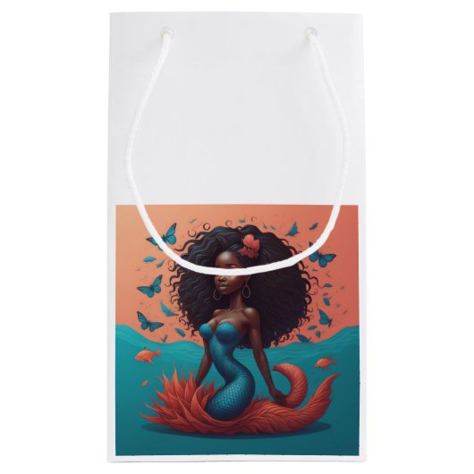 Zwarte Zeemeermin Klein Cadeauzakje (Achterkant)