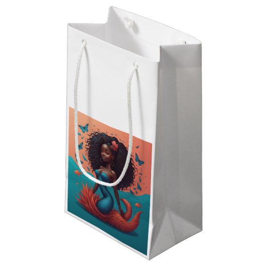 Zwarte Zeemeermin Klein Cadeauzakje (Voorkant Gekanteld)