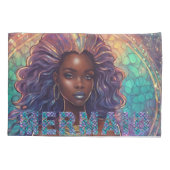 Zwarte Zeemeermin Kussensloop (Achterkant-Links)