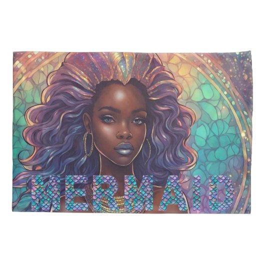 Zwarte Zeemeermin Kussensloop (Achterkant-Links)