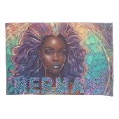 Zwarte Zeemeermin Kussensloop (Voorkant-Links)