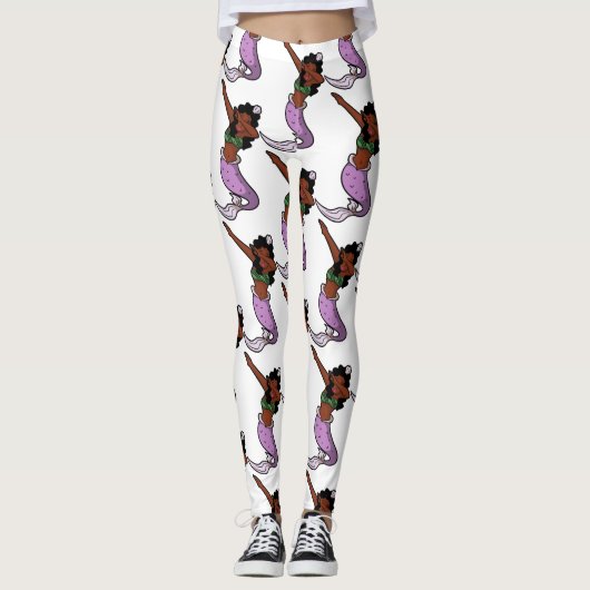 zwarte zeemeermin leggings (Voorkant)