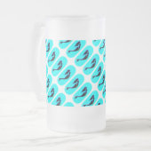 zwarte zeemeermin matglas bierpul (Voorkant links)