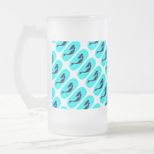 zwarte zeemeermin matglas bierpul (Links)