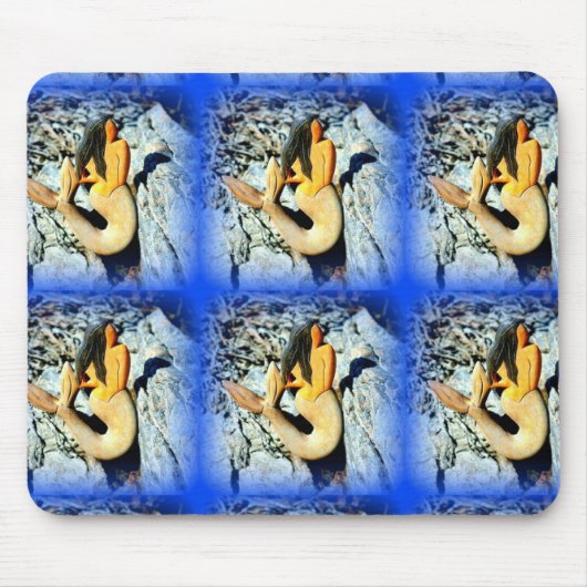 zwarte zeemeermin muismat (Voorkant)