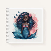 Zwarte Zeemeermin Notitieboek (Voorkant)