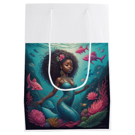 zwarte zeemeermin oceaan medium cadeauzakje (Achterkant)