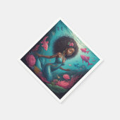 zwarte zeemeermin oceaan servet (Hoek)