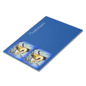 zwarte zeemeermin op blauw notitieblok (Schuin)