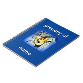 zwarte zeemeermin op blauw notitieboek (Linkerzijde)