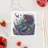 Zwarte Zeemeermin Paarse Servet (Insitu)