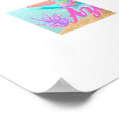 Zwarte Zeemeermin Prinses 6e Verjaardagsfeestje Poster (Hoek)