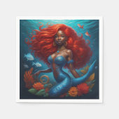 Zwarte Zeemeermin Servet (Voorkant)