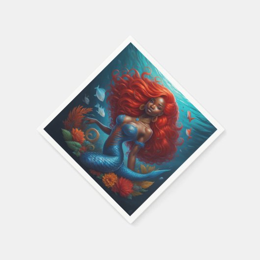 Zwarte Zeemeermin Servet (Hoek)