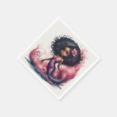 Zwarte Zeemeermin Servet (Hoek)