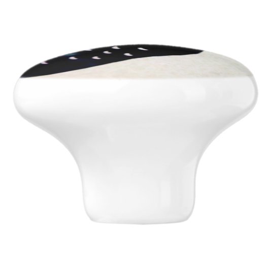 Zwarte zeemeermin silhouet Thunder_Cove Keramische Knop (Zijkant)