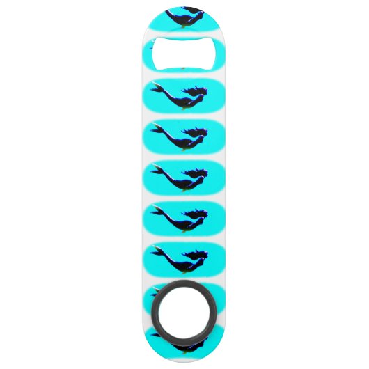 zwarte zeemeermin speed flessenopener (Voorkant)