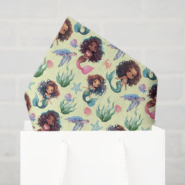 Zwarte Zeemeermin Verjaardag Tissuepapier in Geel