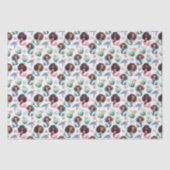 Zwarte Zeemeermin Verjaardag Tissuepapier in Wit (Voorkant)