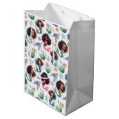 Zwarte Zeemeermin Verjaardag Zakje in Wit (Achterkant Gekanteld)