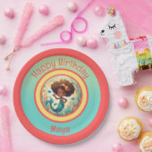 Zwarte Zeemeermin Verjaardagspapier Bord (Feest)