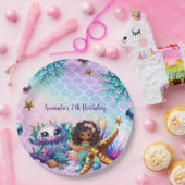 Zwarte Zeemeermin Verjaardagspapier Borden Papieren Bordje (Feest)