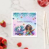 Zwarte Zeemeermin Verjaardagsservetten Servet (Insitu)