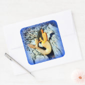 zwarte zeemeermin vierkante sticker (Envelop)