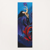 Zwarte Zeemeermin Water Dragons Paarse Yogamat (Voorkant)