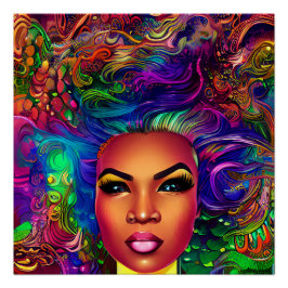 Zwarte Zeemeerminnen Melanine Zeemeermin Oceaan Ze Perfect Poster