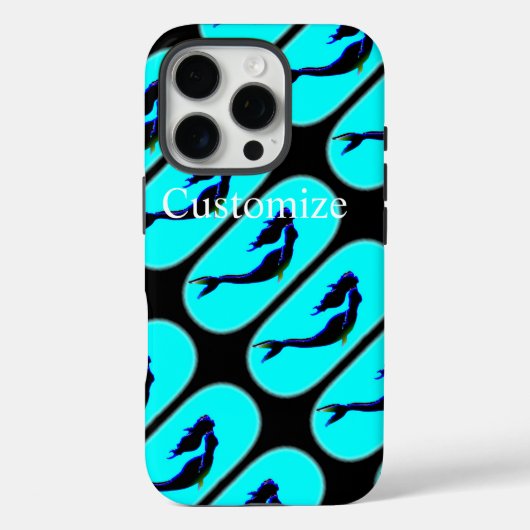 zwarte zeemeerminnen rijzen Case-Mate iPhone case (Achterkant)