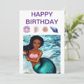 Zwarte Zeemeerminnende mooie bruine schouderriemen Save The Date (Staand voorkant)