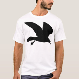 Zwarte zeemeeuw door de lucht t-shirt
