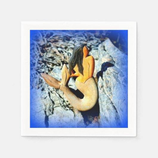 zwarte zeemieblauw servetten (Voorkant)