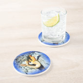 zwarte zeemieblauw zandsteen onderzetter (Zijkant)